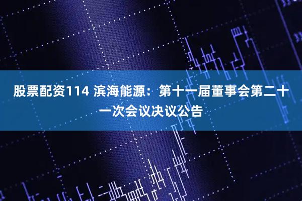 股票配资114 滨海能源：第十一届董事会第二十一次会议决议公告