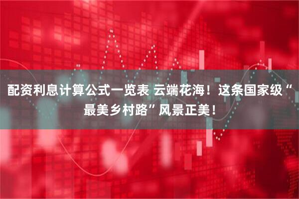 配资利息计算公式一览表 云端花海！这条国家级“最美乡村路”风景正美！